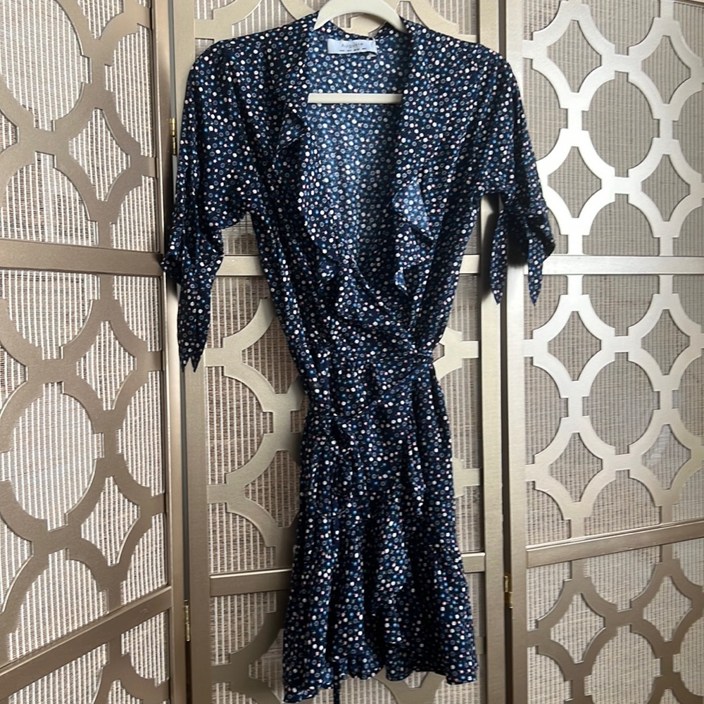 Print wrap dress
